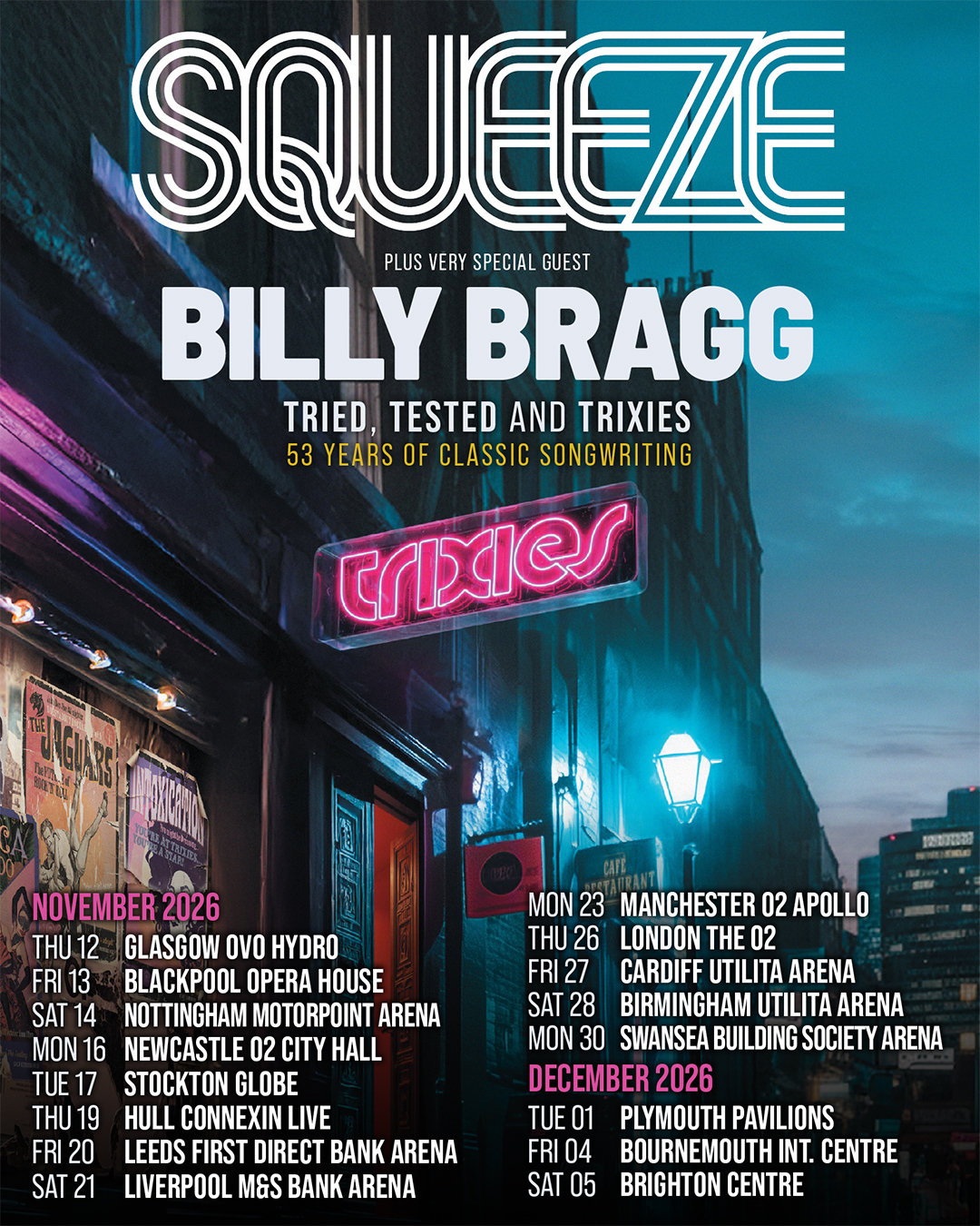 Squeeze 2026 UK tour