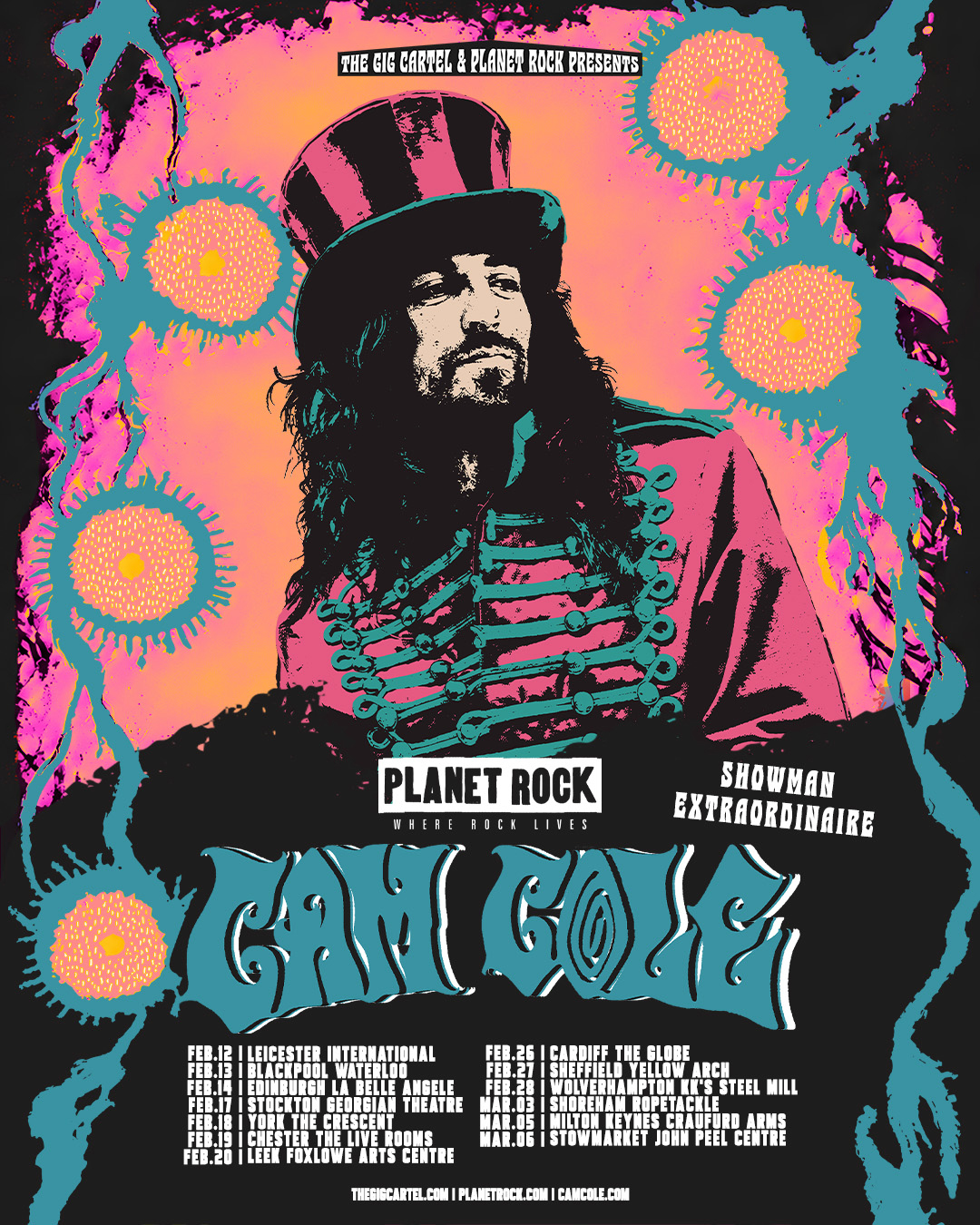Cam Cole UK tour poster